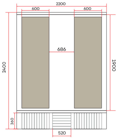 Dimensions du sauna vapeur Onyxia Barrel