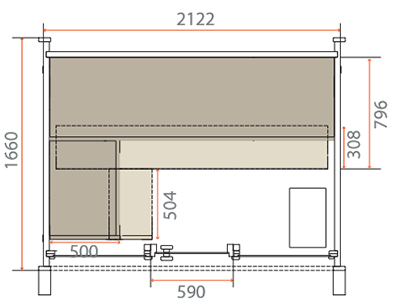 Dimensions du sauna Onyxia Cube