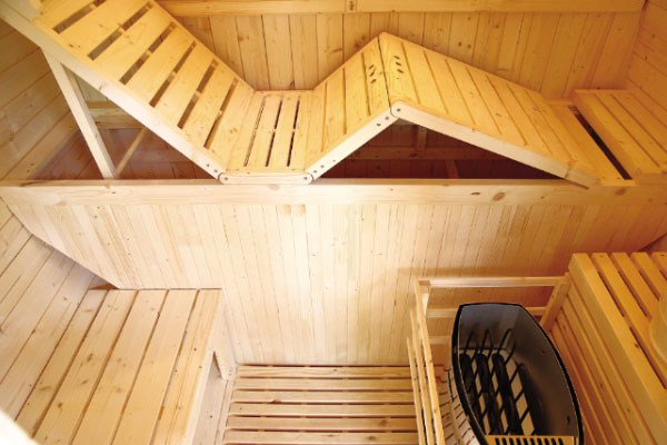 Int&eacute;rieur de la cabine du sauna vapeur Ga&iuml;a Bella Holl's