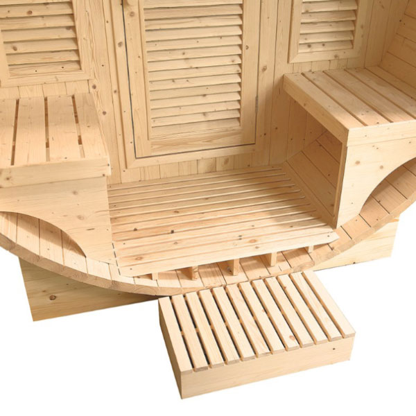 Terrasse int&eacute;gr&eacute;e du sauna vapeur Ga&iuml;a Luna