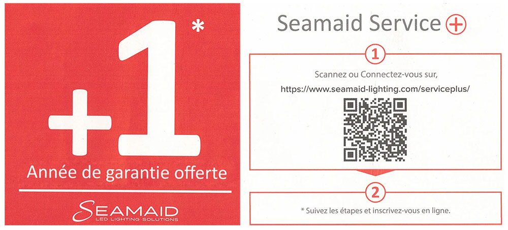 1 an de garantie Seamaid supplémentaire