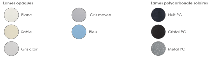 Coloris du volet Pool Evolution AFC électroniques